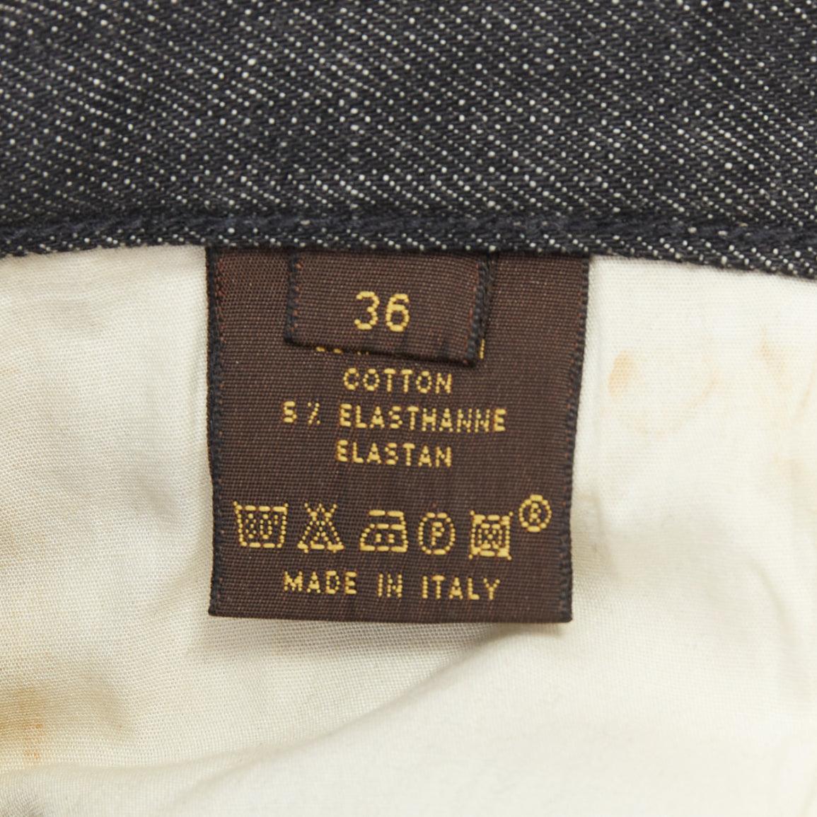 LOUIS VUITTON Inventeur toile denim grey logo bootcut jeans FR36 S 3