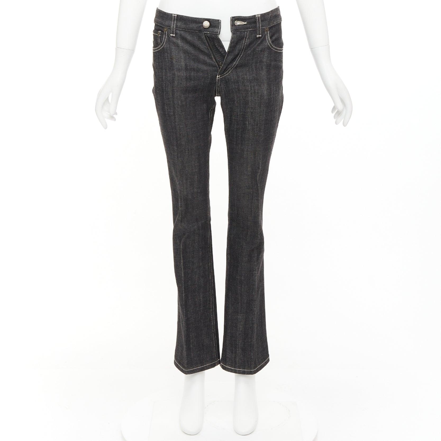 LOUIS VUITTON Inventeur toile denim grey logo bootcut jeans FR36 S 4