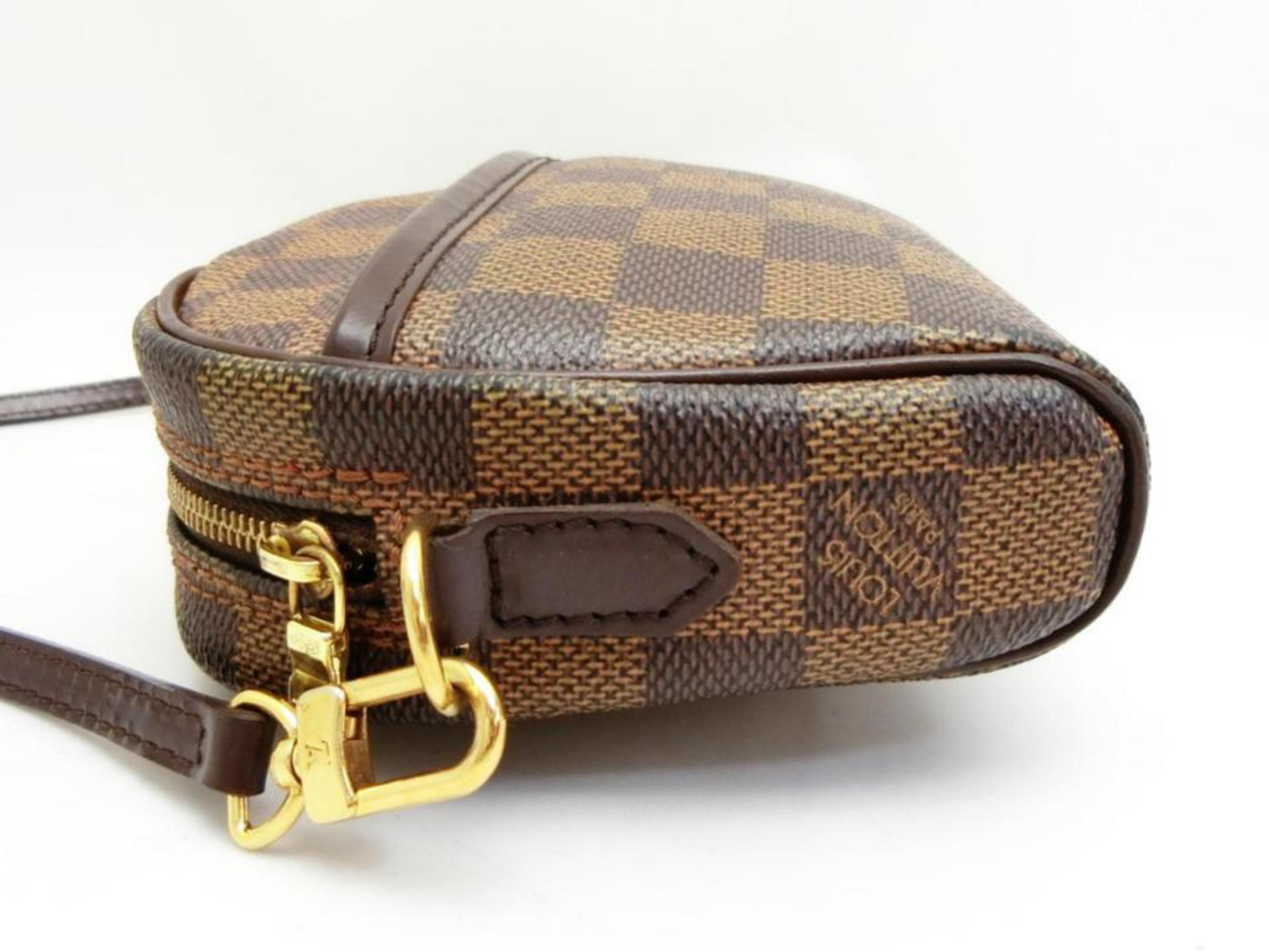 Louis Vuitton Ipanema Pochette Damier Ebene Fanny Pack 3way 231182 Brown Coated  For Sale 5