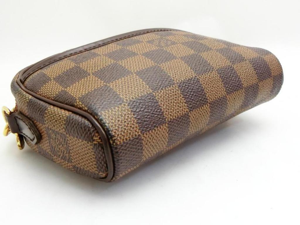 Louis Vuitton Ipanema Pochette Damier Ebene Fanny Pack 3way 231182 Brown Coated  For Sale 3