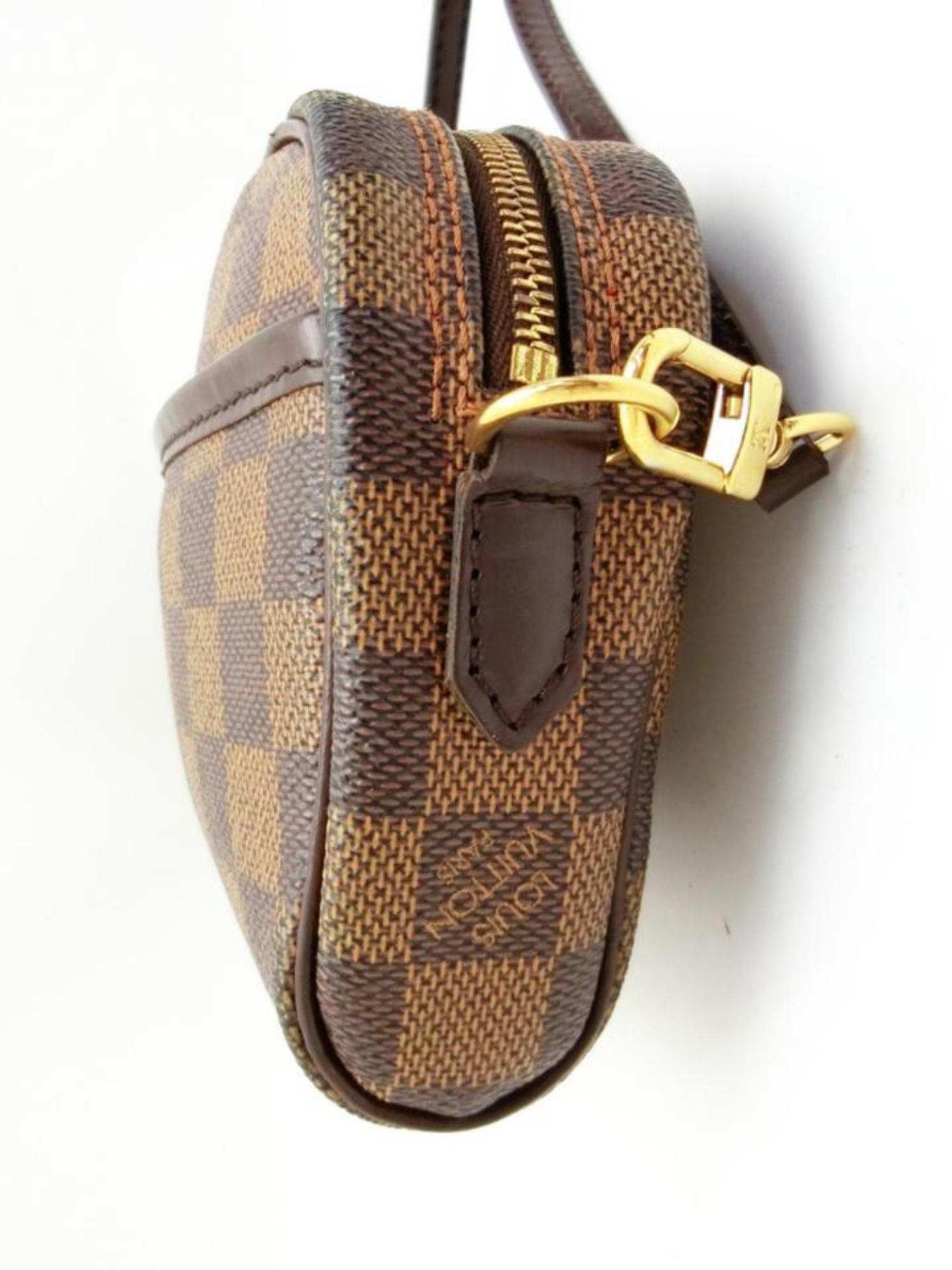 Louis Vuitton Ipanema Pochette Damier Ebene Fanny Pack 3way 231182 Brown Coated  In Good Condition For Sale In Forest Hills, NY