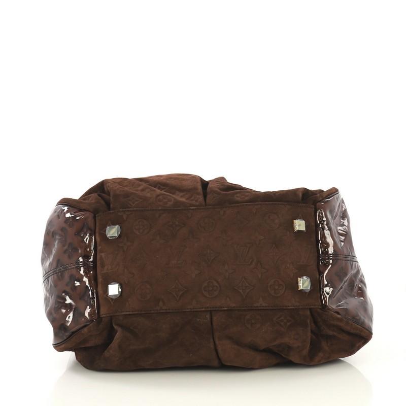 Louis Vuitton Irene Handbag Monogram Embossed Suede and Patent In Good Condition In NY, NY