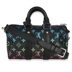 Louis Vuitton Iridescent Black Multicolor Monogram Keepall Bandouliere 25