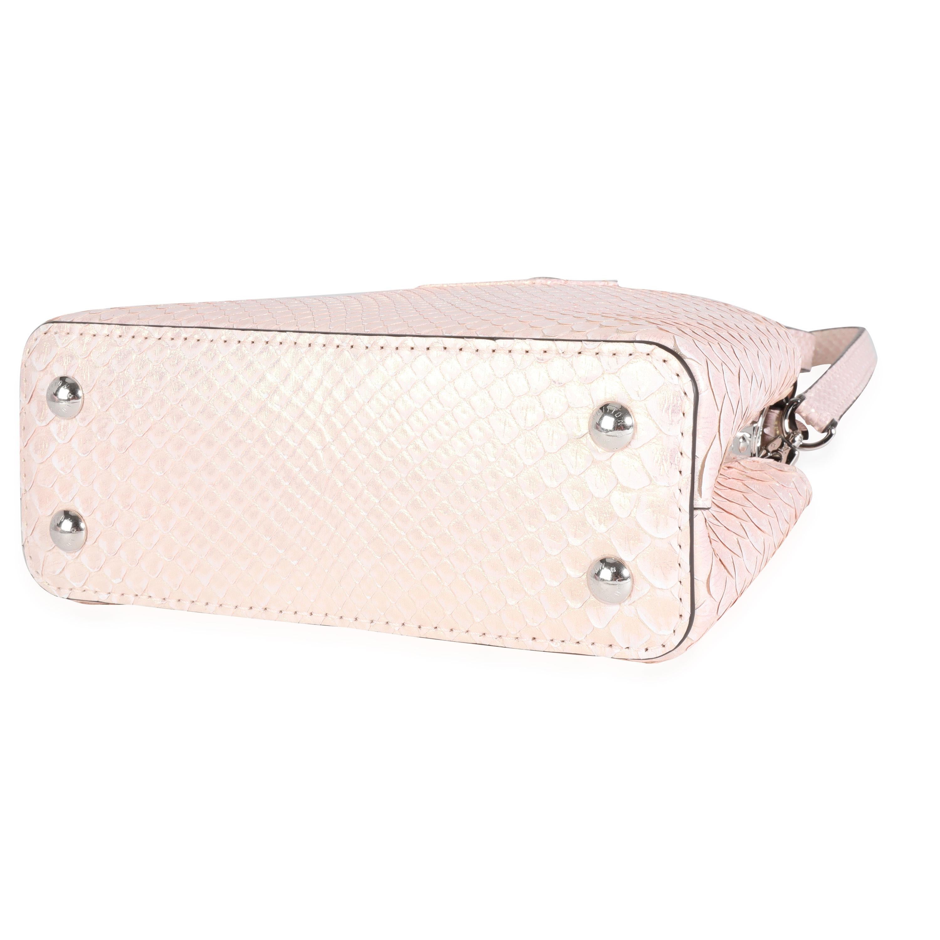 Louis Vuitton Iridescent Pink Python Mini Capucines In Excellent Condition In New York, NY