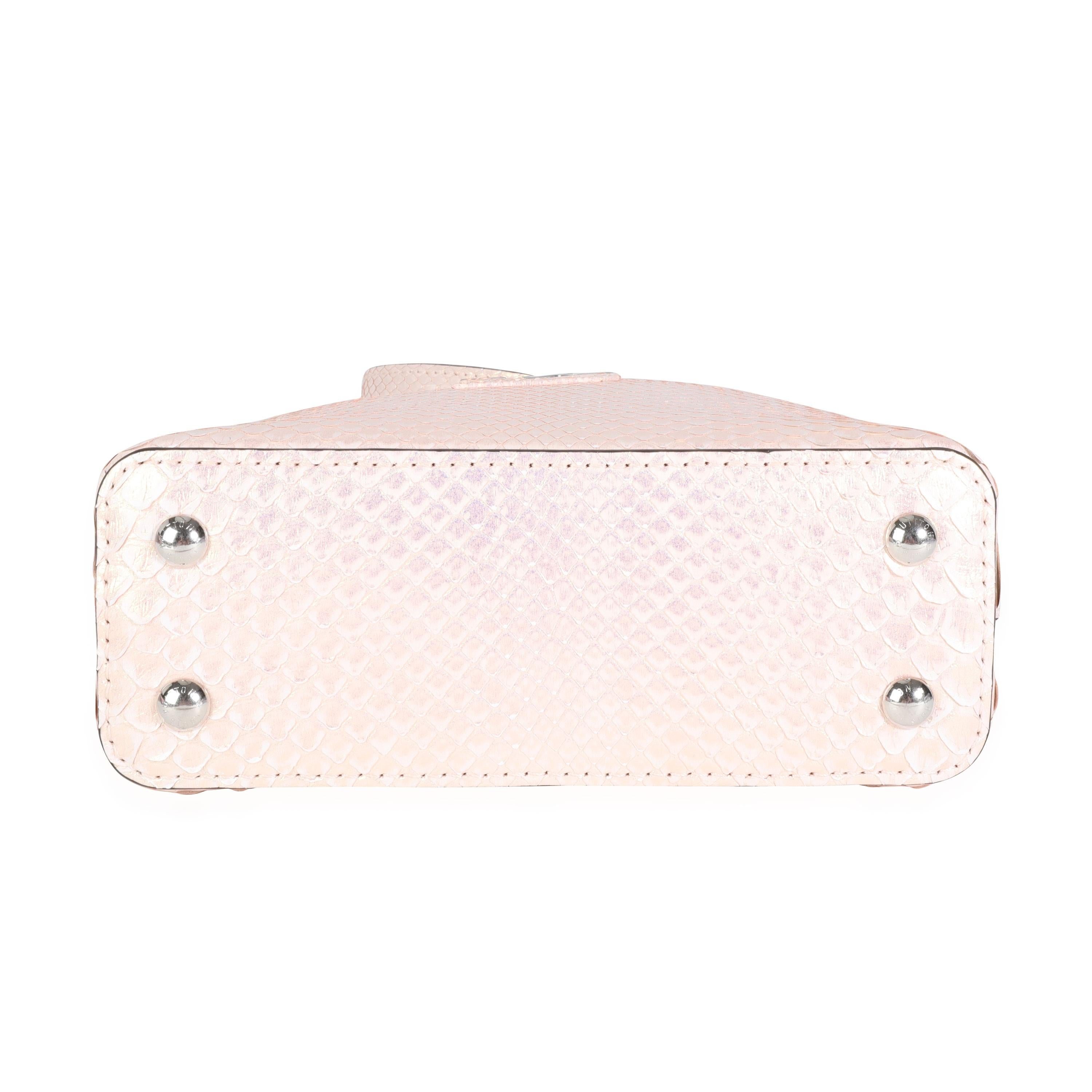 Women's or Men's Louis Vuitton Iridescent Pink Python Mini Capucines