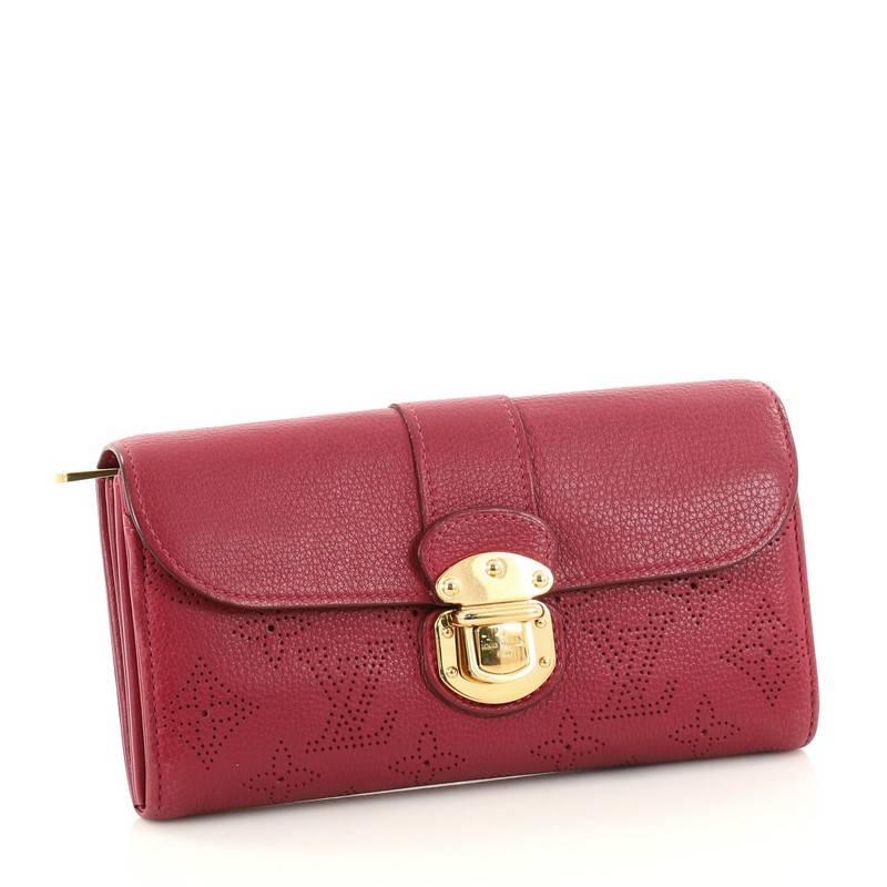Red Louis Vuitton Iris Wallet Mahina Leather