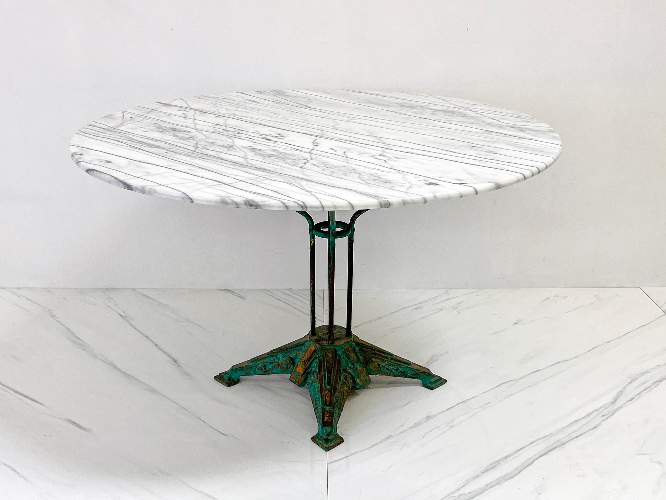 Louis Vuitton Iron and Marble Dining or Center Table, 1930s For Sale 3