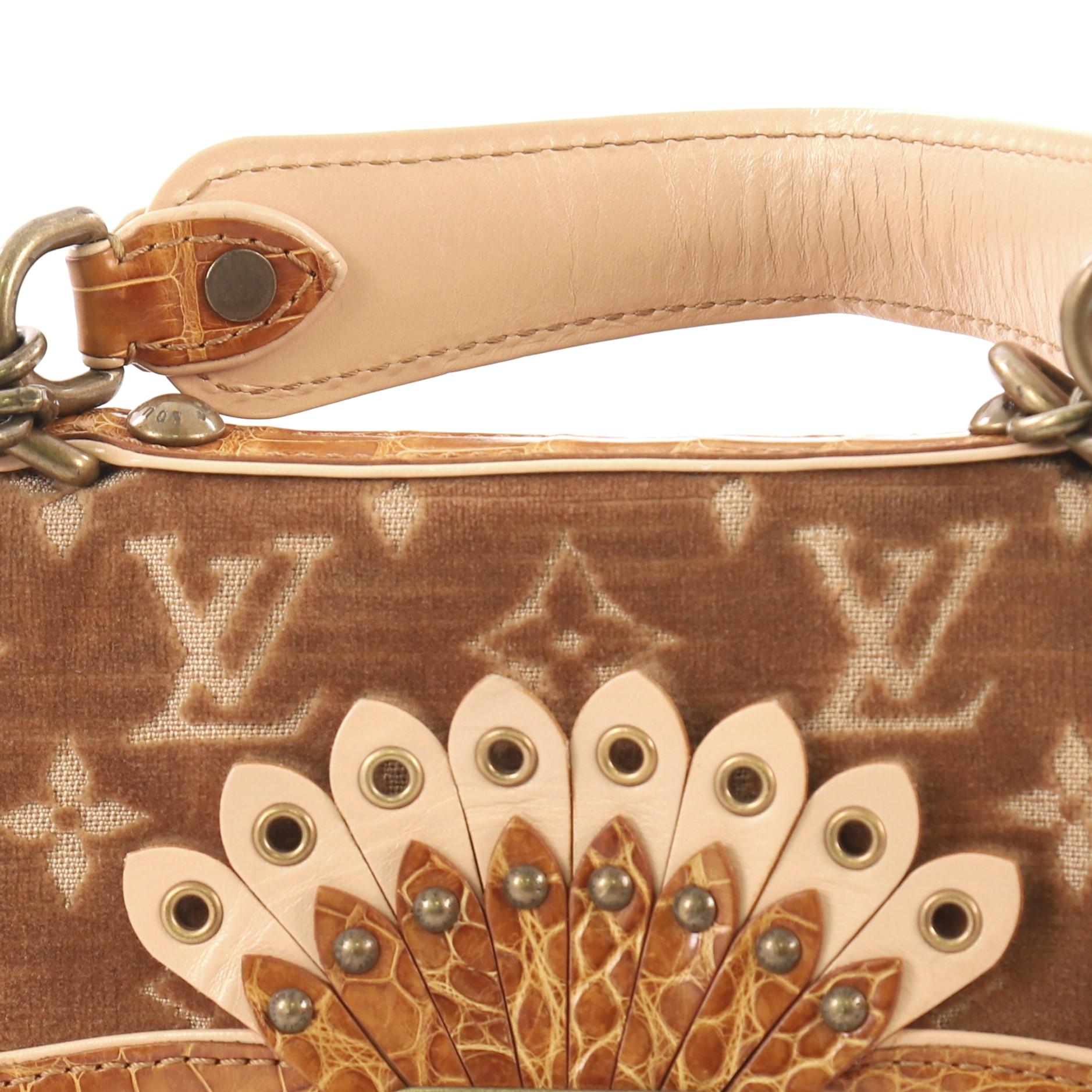 Louis Vuitton Irvine Handbag Monogram Velours and Alligator 3