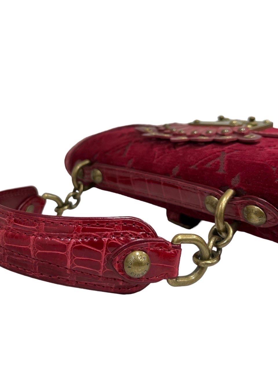 Louis Vuitton Irvine Velours Velluto Rosso Edizione Limitata Alligatore 5