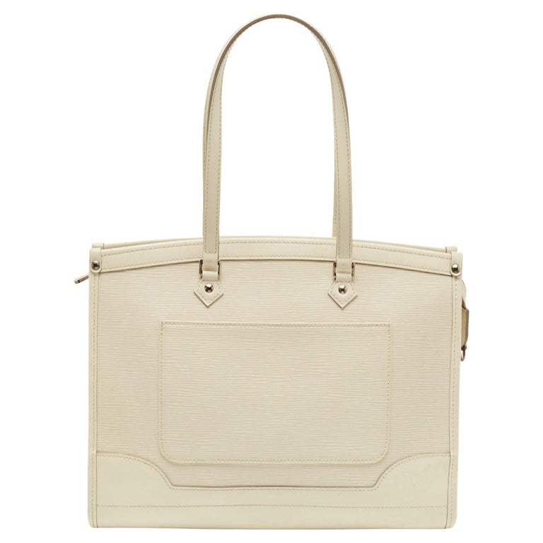 Authentic Louis Vuitton Madeleine Shoulder Bag PM White Leather