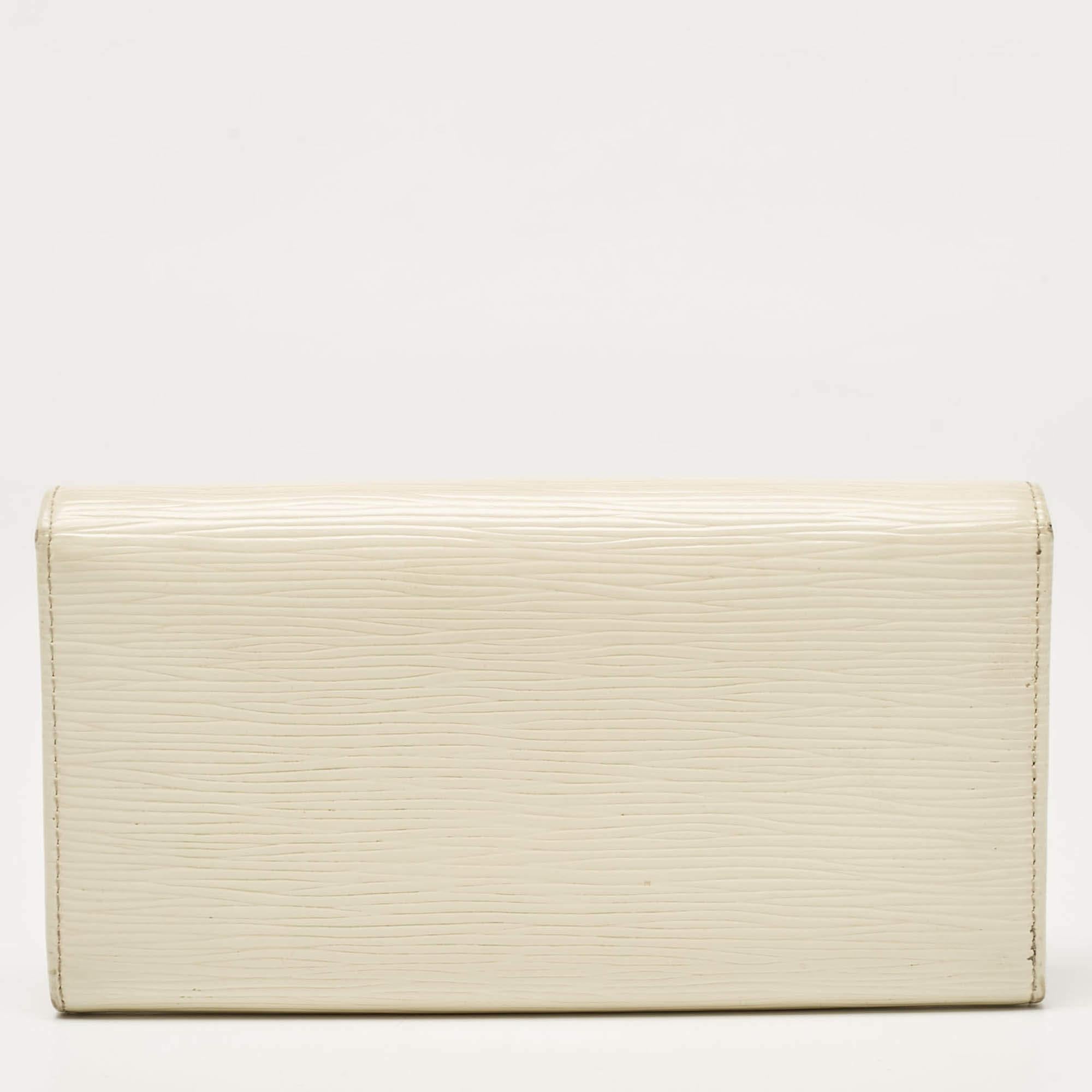 Portafoglio Louis Vuitton Ivorie Epi in pelle Sarah in vendita 3