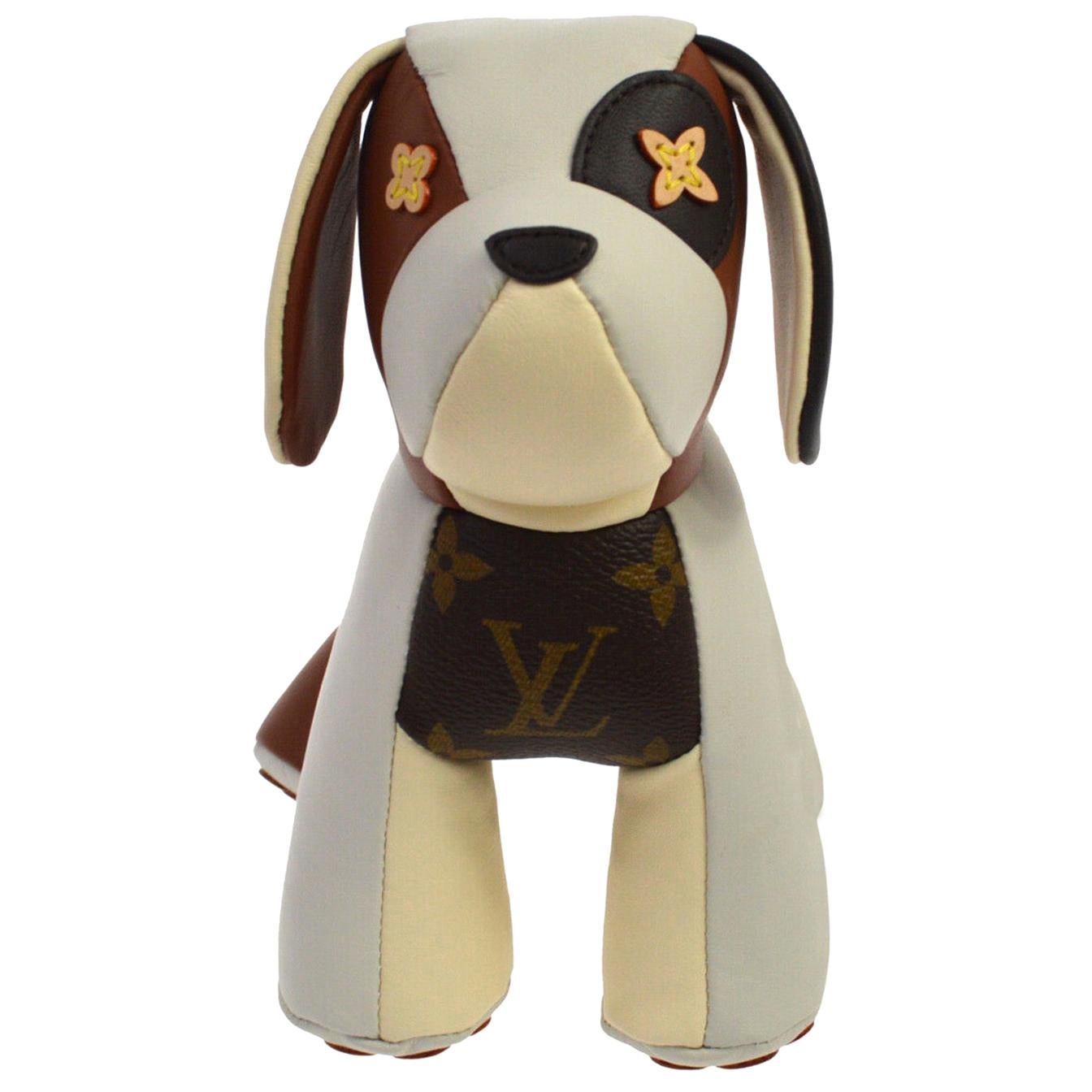 Louis Vuitton Ivory Brown Monogram Canvas Leather Toy Novelty