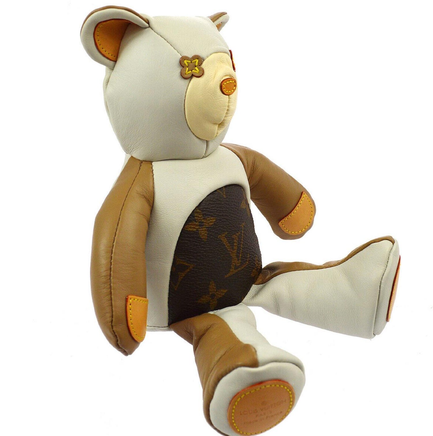 Louis Vuitton Limited Edition Velvet Brown Monogram Toy Novelty Teddy Bear
