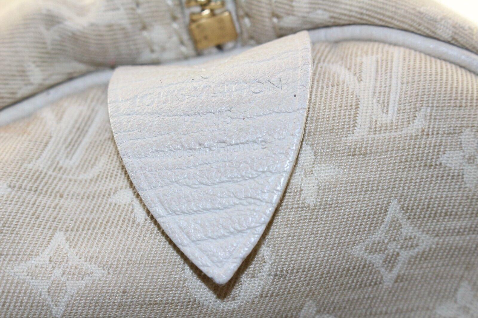 Women's LOUIS VUITTON Ivory Denim Mini Lin Canvis Monogram Speedy 30 3LV1214K For Sale