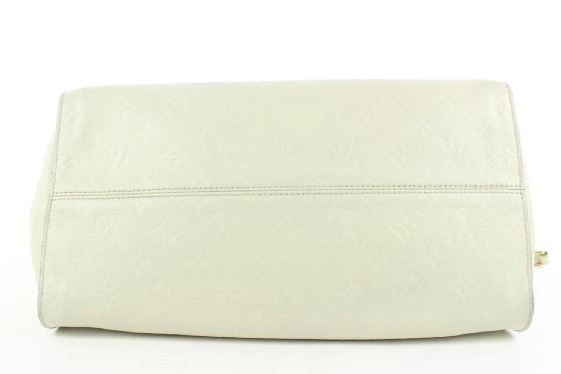 Louis Vuitton - Sac convertible Lumineuse PM 2way en cuir ivoire Empreinte avec fermeture éclair en vente 6