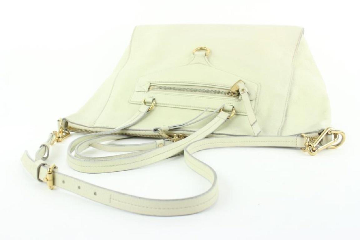 Women's Louis Vuitton Ivory Empreinte Leather Lumineuse PM 2way Convertible Zip Bag For Sale