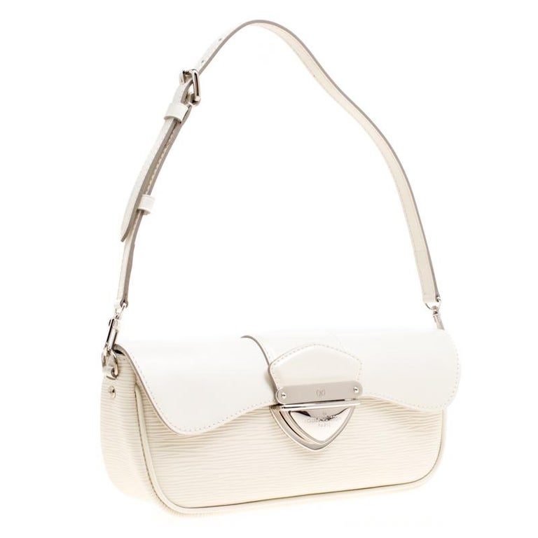 Louis Vuitton Ivory Epi Leather Montaigne Clutch Bag For Sale at 1stdibs