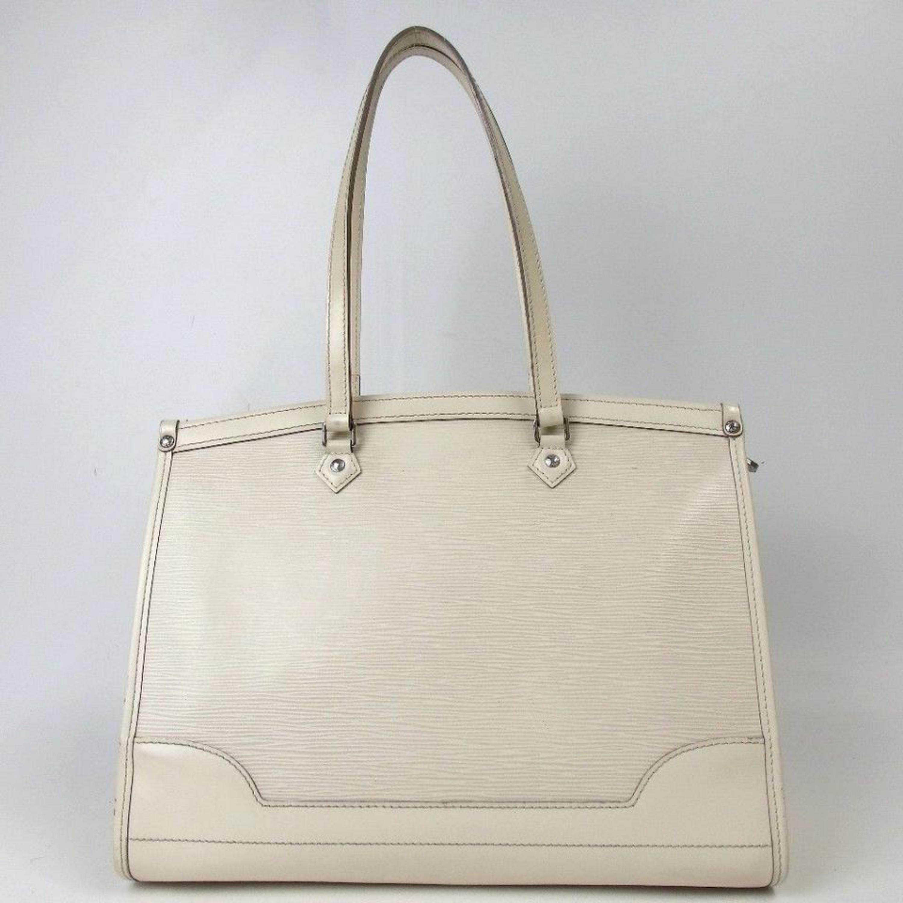 Louis Vuitton Ivory Epi Madeleine Gm 867517 White Leather Shoulder Bag For Sale 3