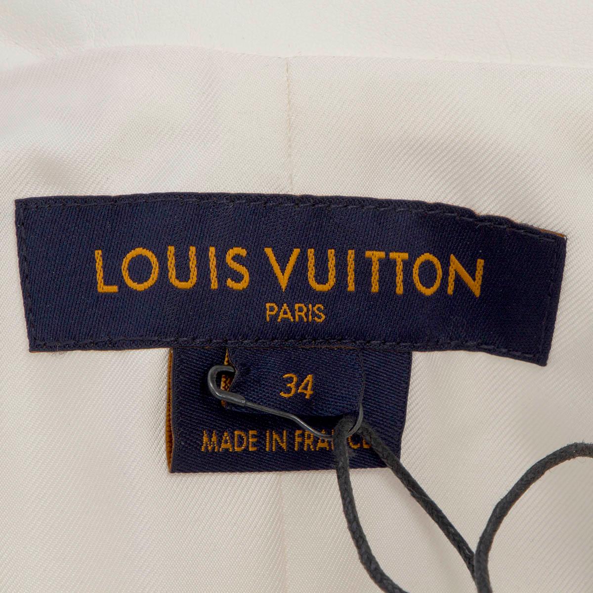 LOUIS VUITTON ivory leather 2018 ASYMMETRIC Vest Jacket 34 XXS In Excellent Condition For Sale In Zürich, CH