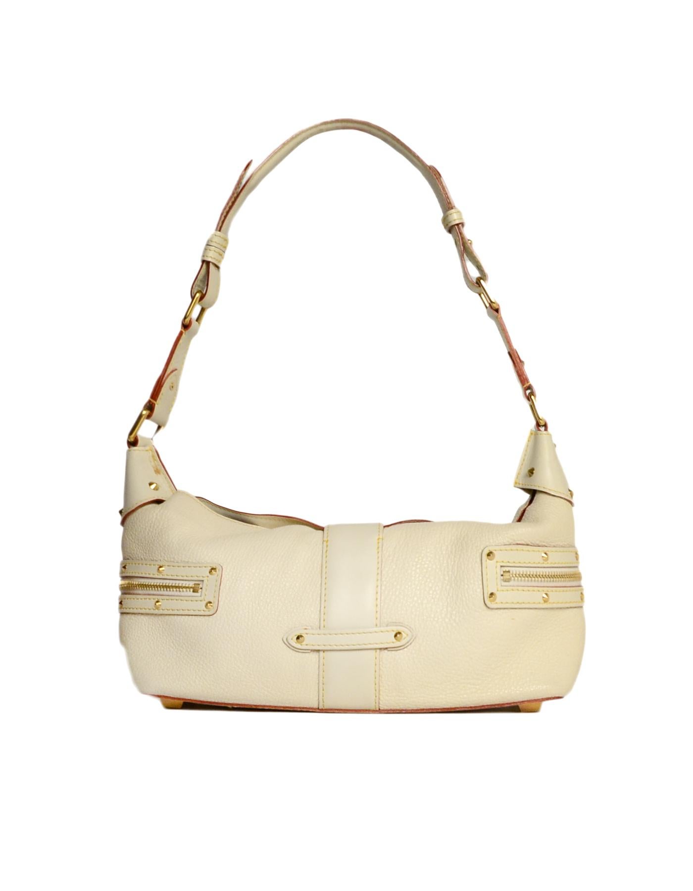 Beige Louis Vuitton Ivory Leather L'Impetueux Suhali Shoulder Bag