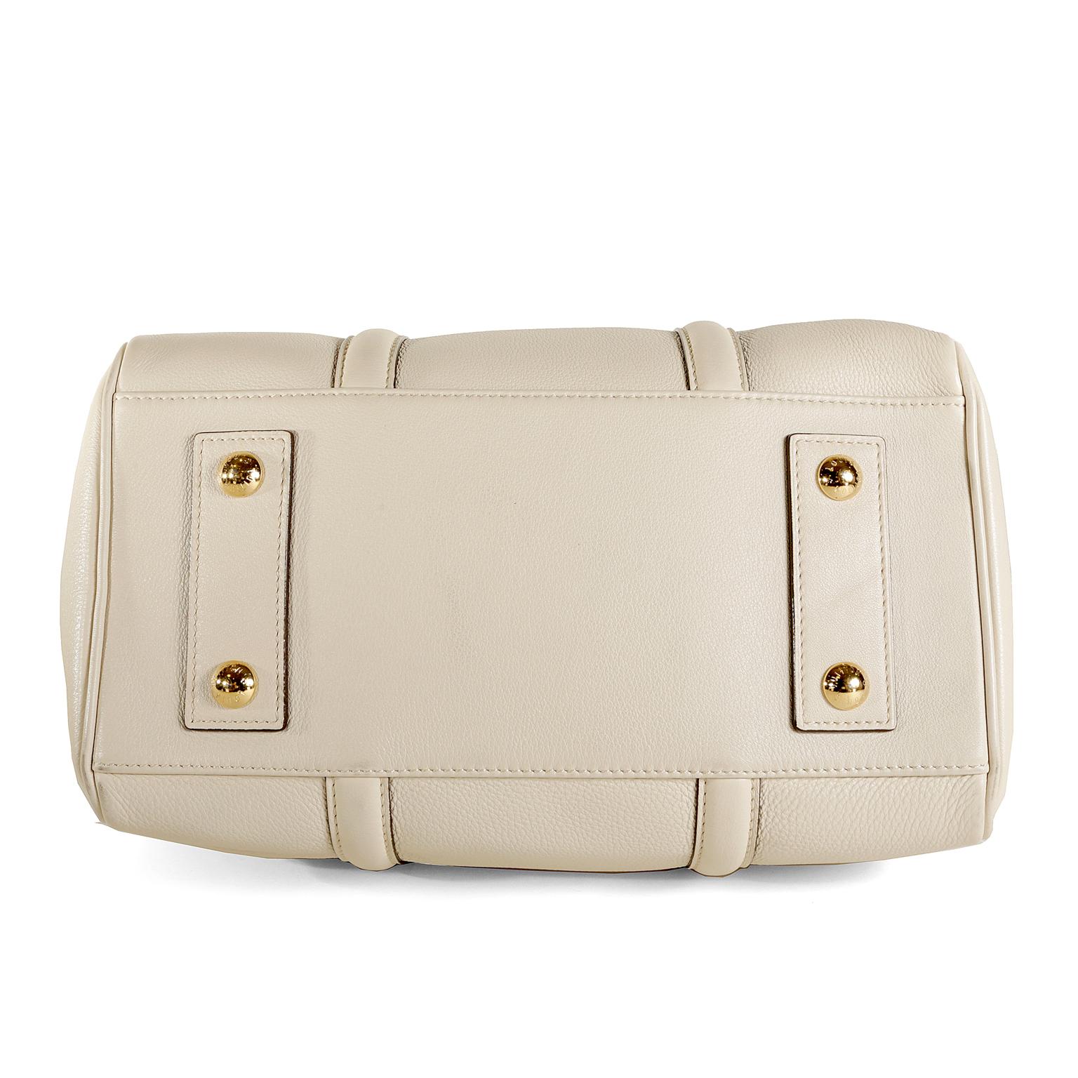 Louis Vuitton Ivory Leather Sophia Coppola SC Bag In Excellent Condition In Palm Beach, FL