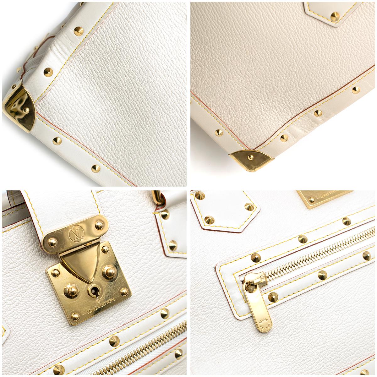 Louis Vuitton Ivory Leather Suhali Le Fabuleux Gold-Studded Bag In Good Condition In London, GB