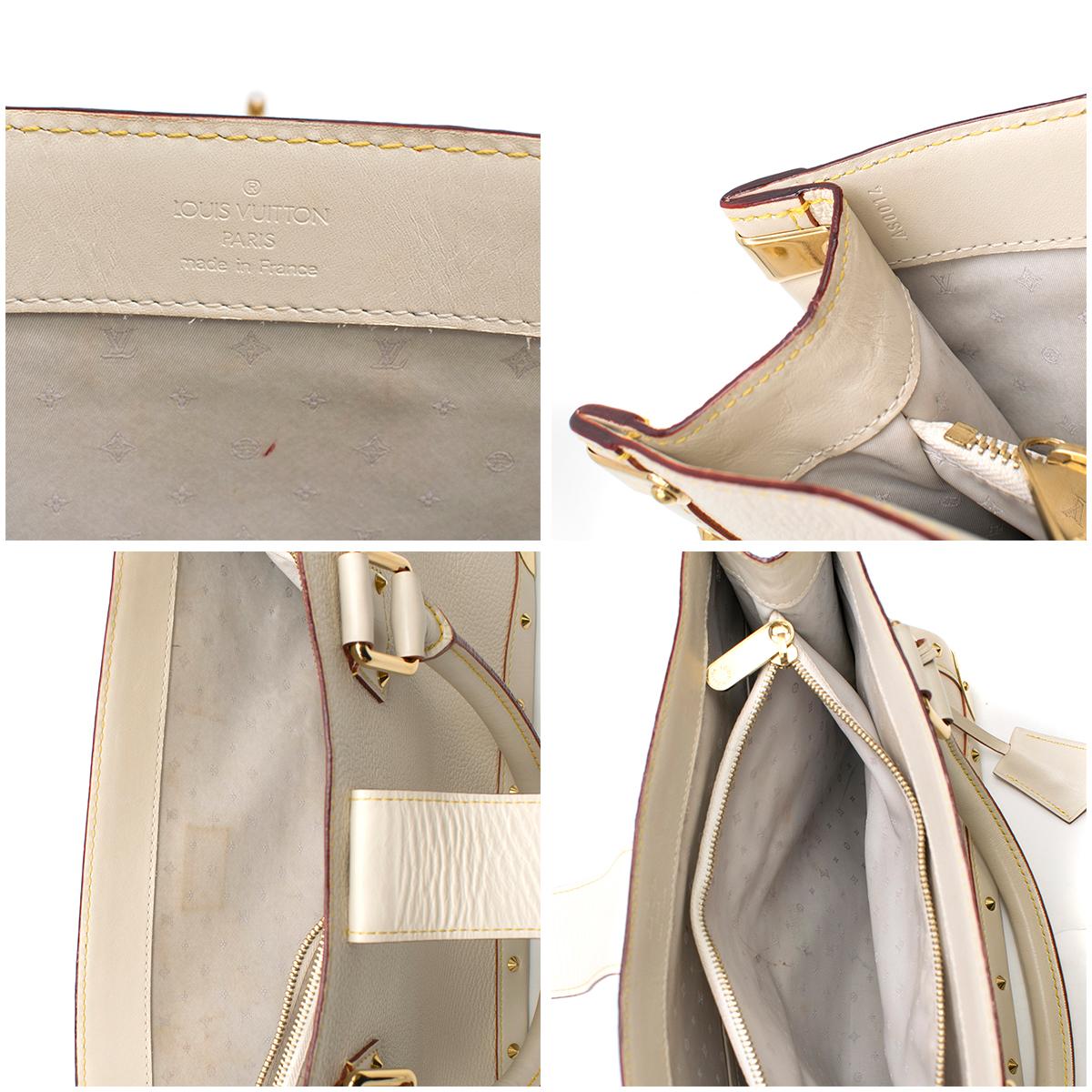 Louis Vuitton Ivory Leather Suhali Le Fabuleux Gold-Studded Bag 1