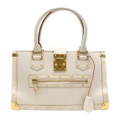 Louis Vuitton Ivory Leather Suhali Le Fabuleux Gold-Studded Bag