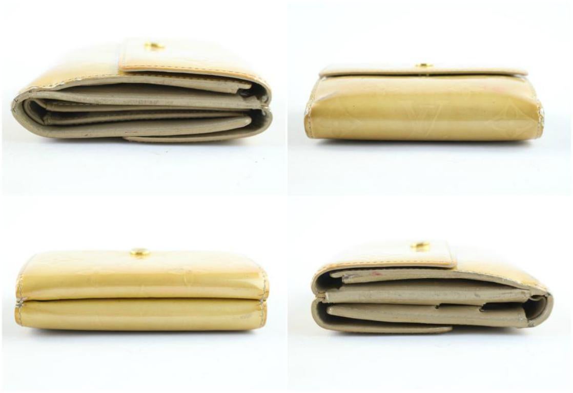 Louis Vuitton Ivory Monogram Vernis Elise Compact Trifold 13lr1127 Wallet For Sale 1