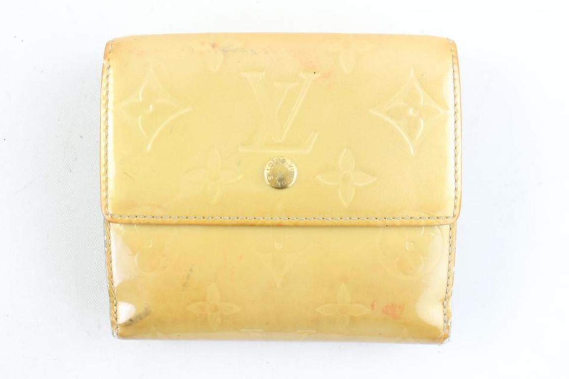 Louis Vuitton Ivory Monogram Vernis Elise Compact Trifold 13lr1127 Wallet For Sale 2