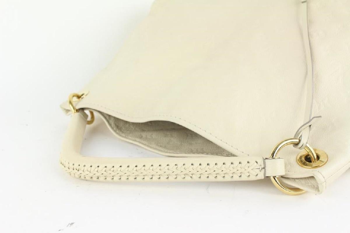 Louis Vuitton Ivory Neige Monogram Empreinte Artsy MM Hobo Braided Bag 93lv91 2