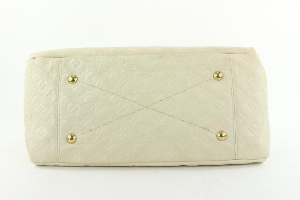 Women's Louis Vuitton Ivory Neige Monogram Empreinte Leather Artsy MM Hobo Bag For Sale