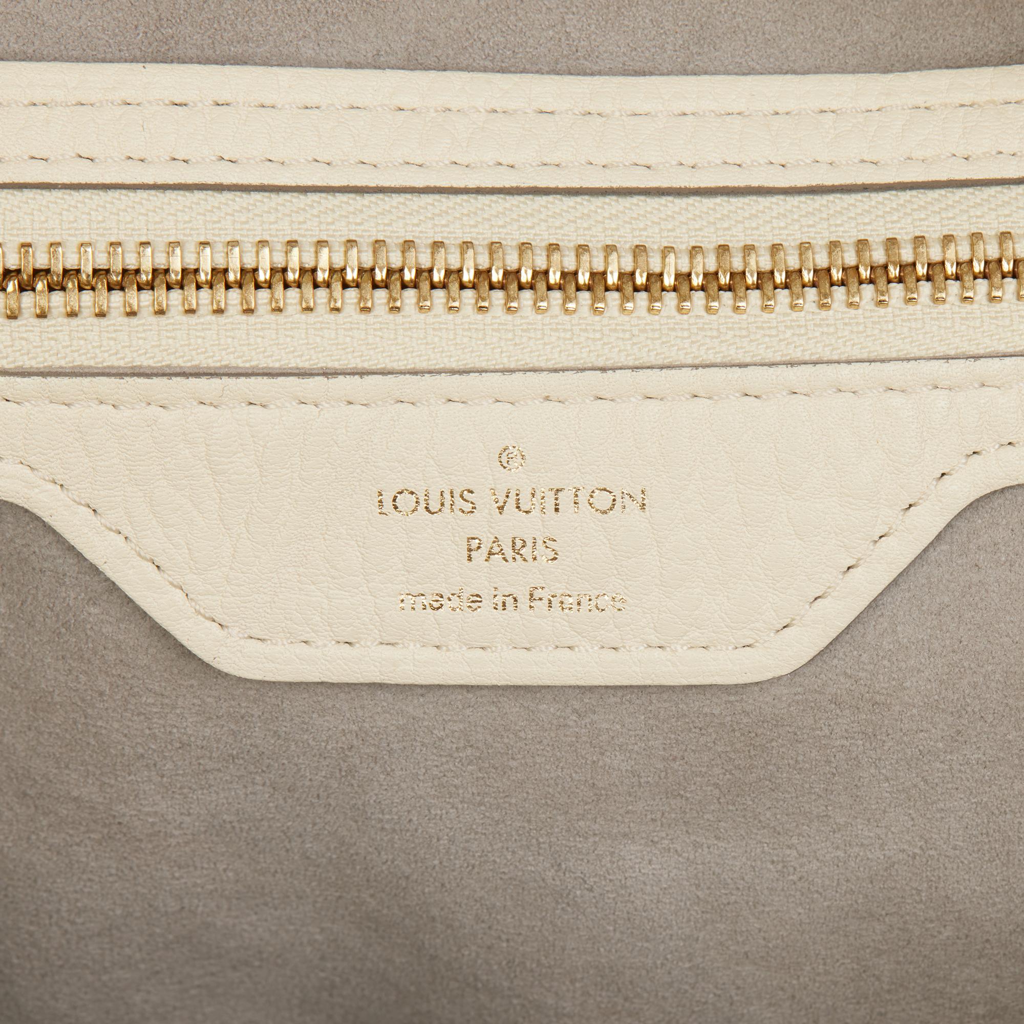 LOUIS VUITTON Ivory Perforated Mahina Leather Stellar PM 4