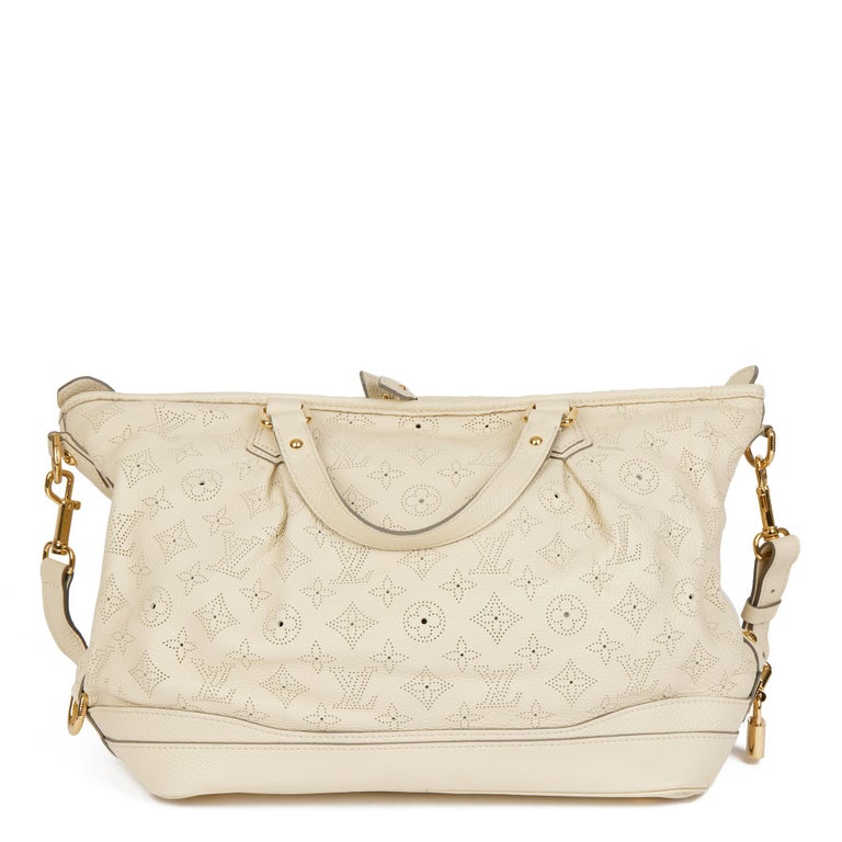 LOUIS VUITTON Ivory Perforated Mahina Leather Stellar PM at