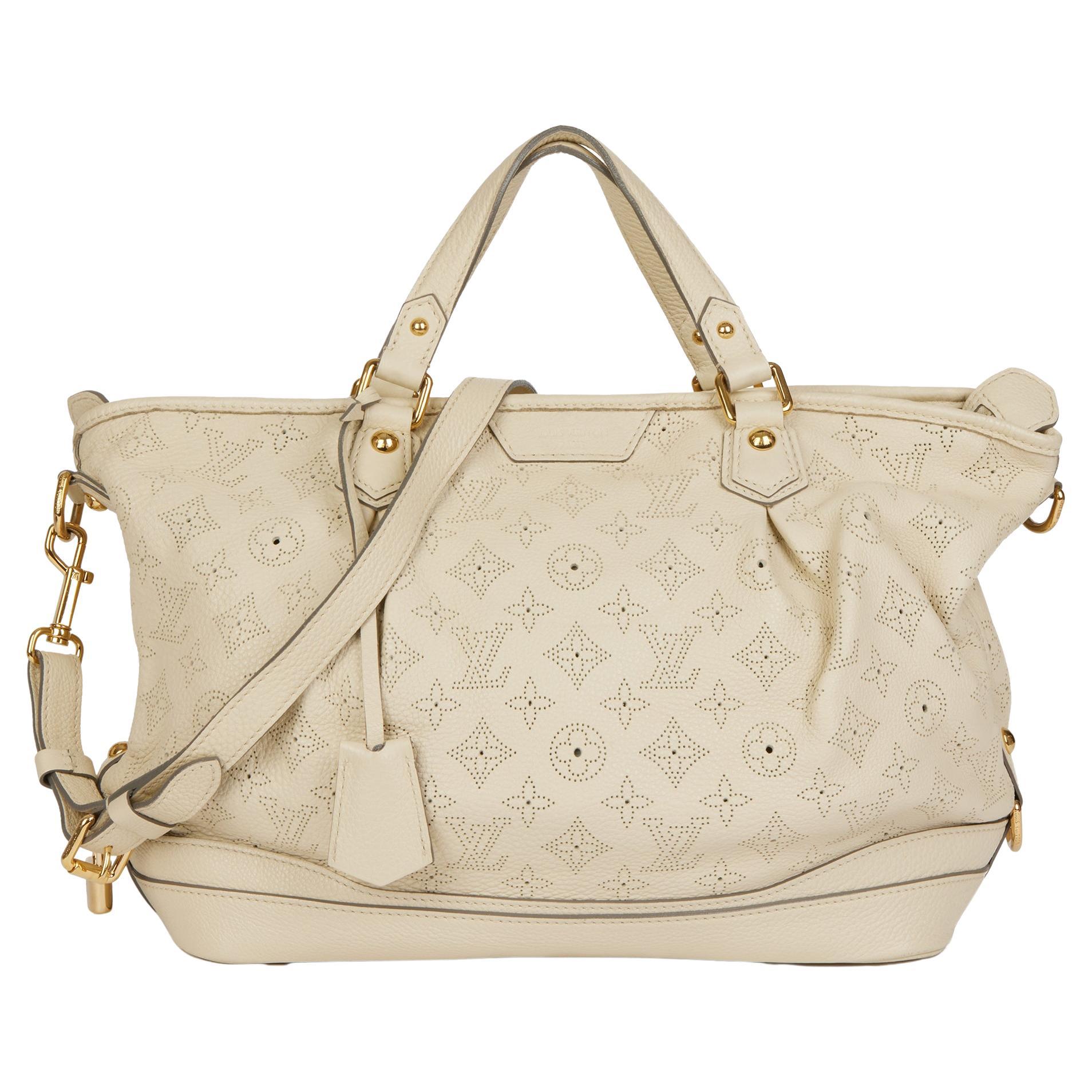 LOUIS VUITTON Ivory Perforated Mahina Leather Stellar PM