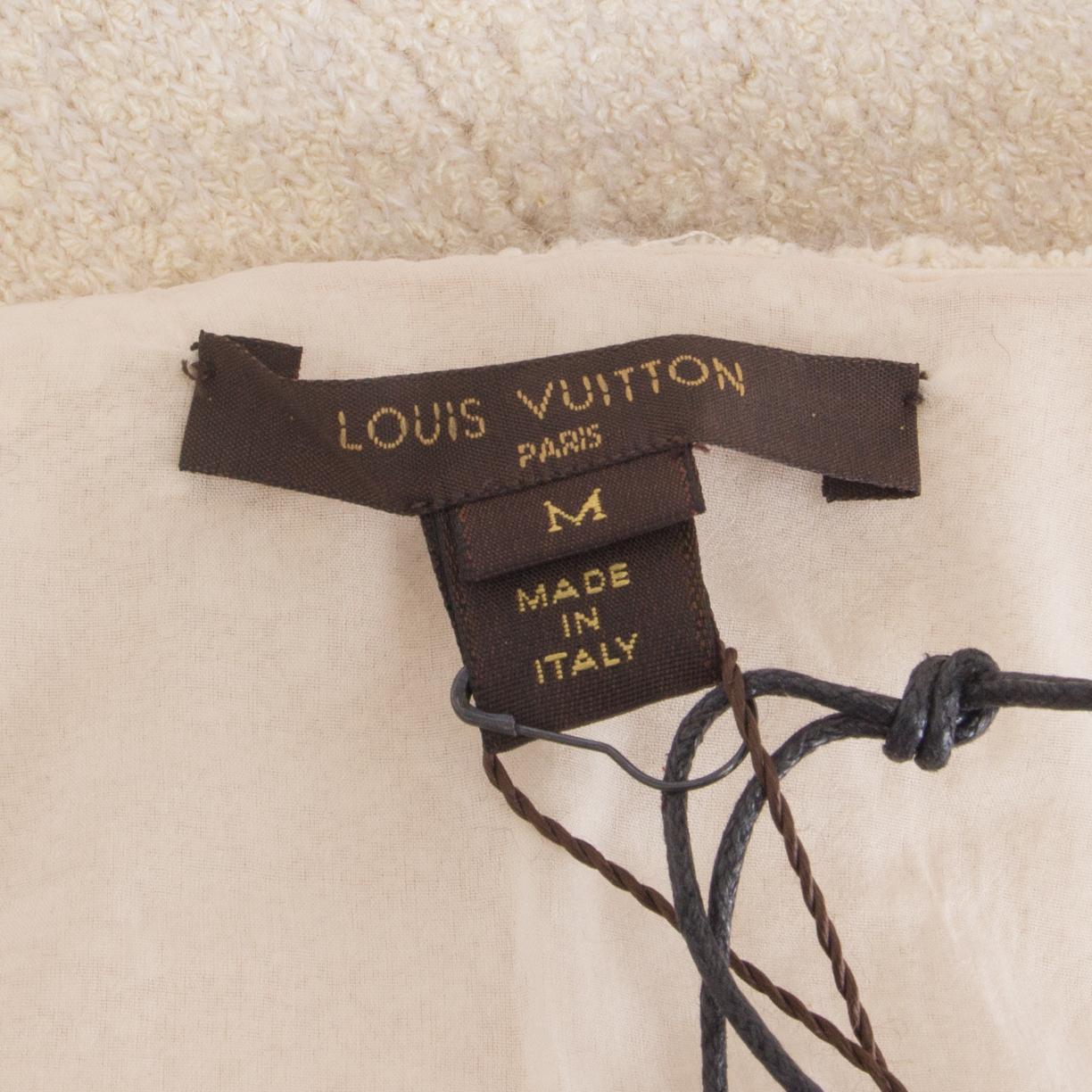LOUIS VUITTON ivory silk blend SLEEVELESS ZIP FRONT KNIT Dress M 2