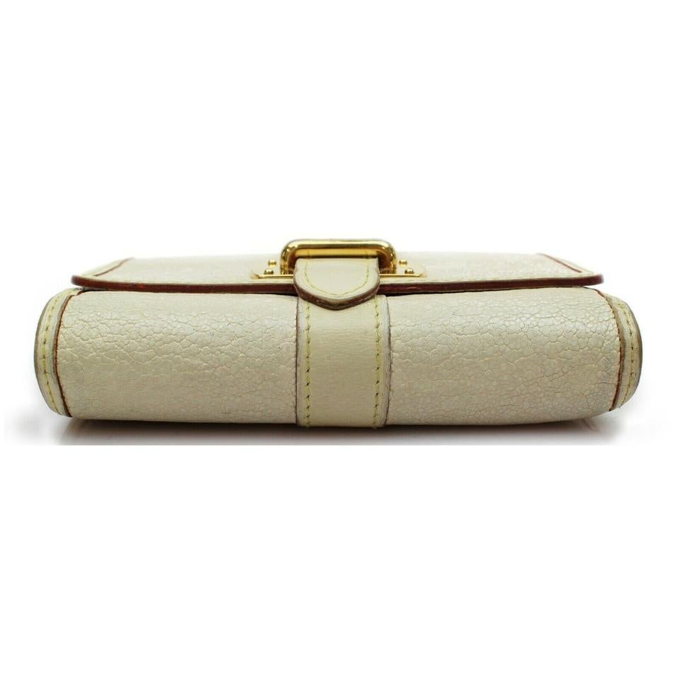 Louis Vuitton - Portefeuille compact Le Somptueux en cuir ivoire Suhali en vente 1