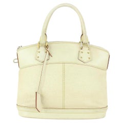 Vintage Louis Vuitton Ivory Suhali Leather Lockit PM Dome Bag 820lv88