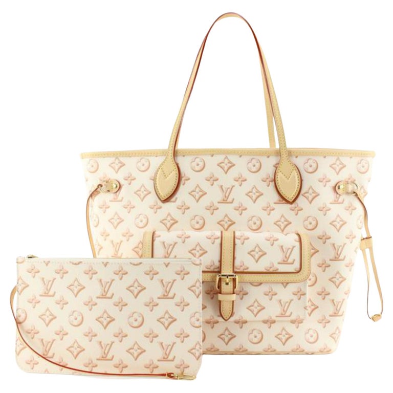 Louis Vuitton Beige x Monogram Neverfull MM Tote with Pouch