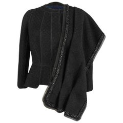 Giacca Louis Vuitton con maniche a 3/4 e sciarpa abbinata, dettaglio perline 40 / 6