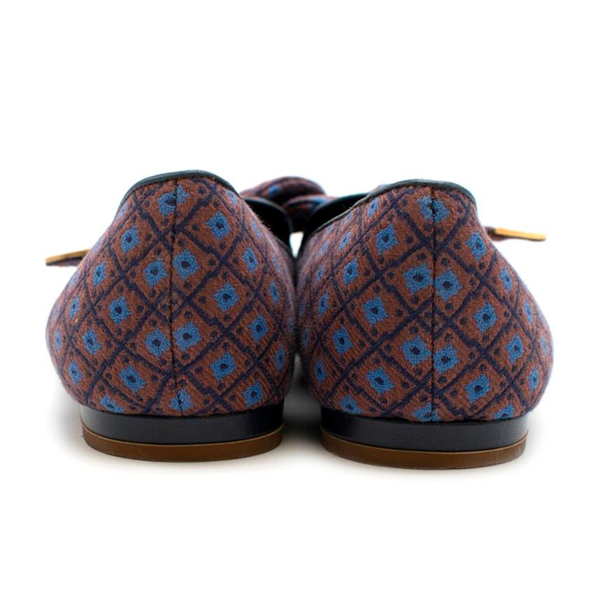 Black Louis Vuitton Jacquard Bow Detail Loafers 39