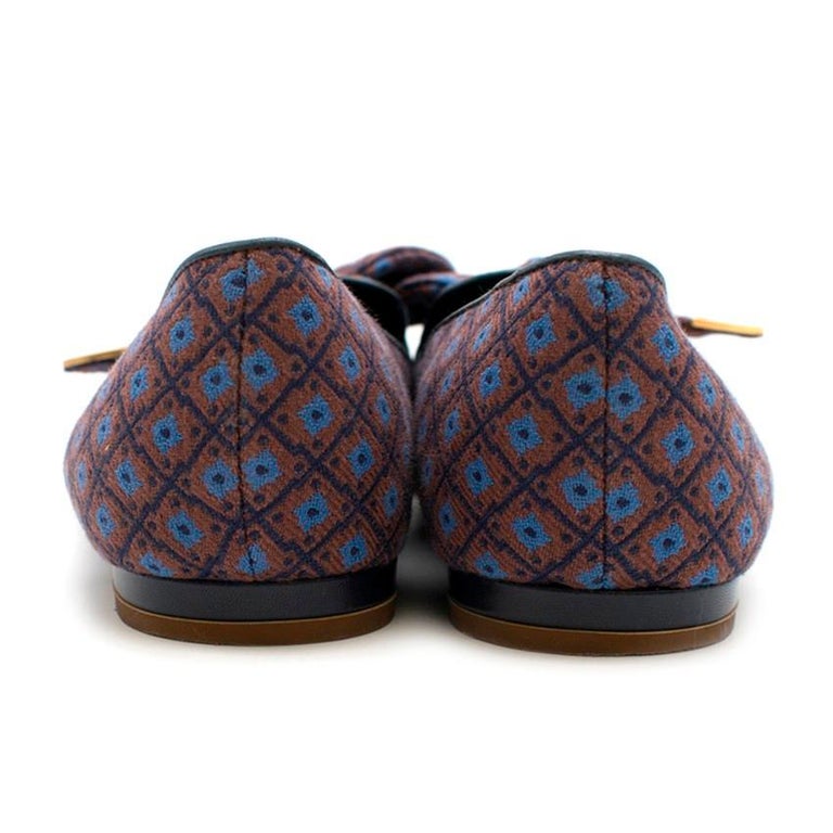 Louis Vuitton Jacquard Bow Detail Loafers 39 For Sale at 1stdibs