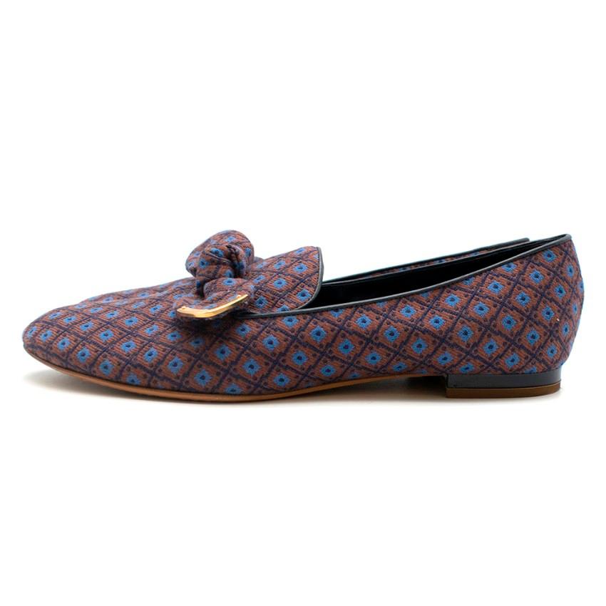 Louis Vuitton Jacquard Bow Detail Loafers 39 In Excellent Condition In London, GB