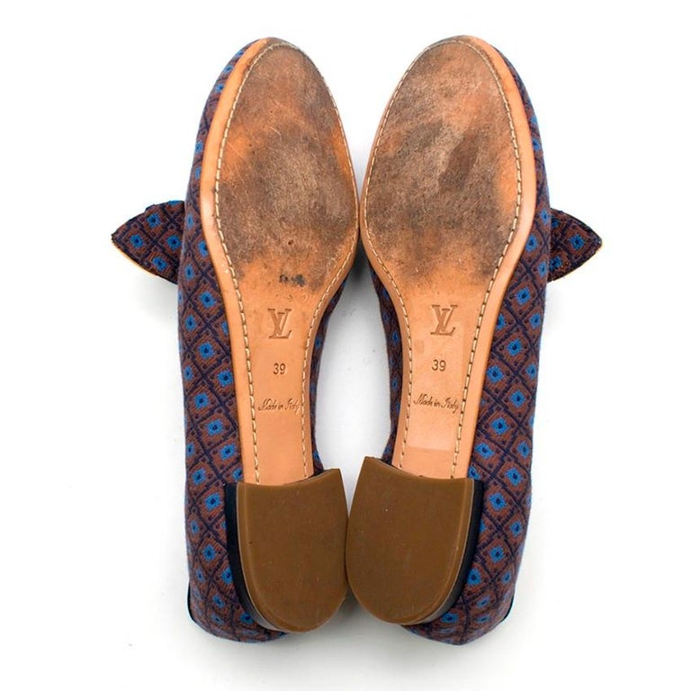 Louis Vuitton Jacquard Bow Detail Loafers 39 For Sale at 1stdibs