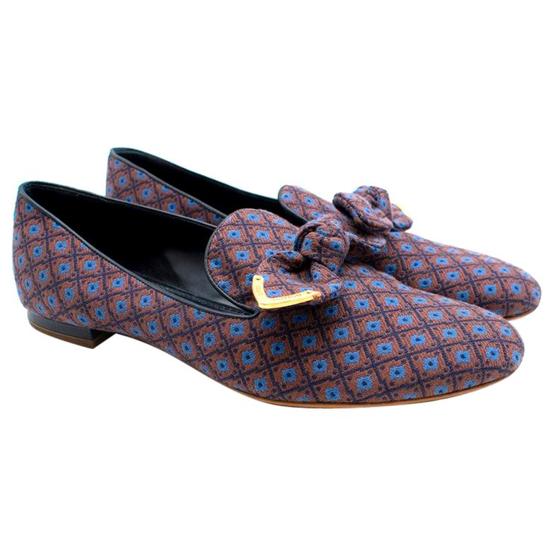 Louis Vuitton Jacquard Bow Detail Loafers 39