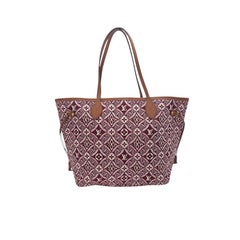Louis Vuitton Jacquard Since 1854 Neverfull MM Tote w/ Pouch Bordeaux