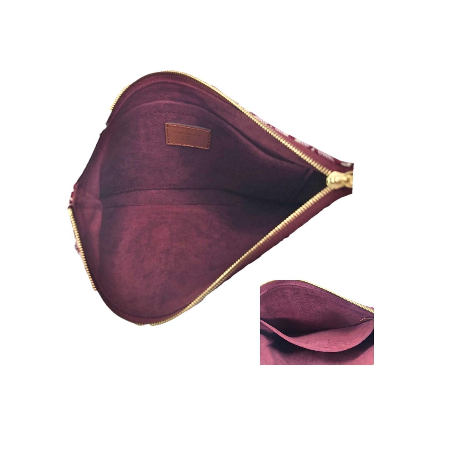 Louis Vuitton Jacquard Since 1854 Neverfull MM Tote w/ Pouch Bordeaux For Sale 3