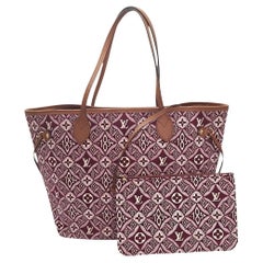 Louis Vuitton Jacquard Desde 1854 Neverfull MM Tote c/bolsa Burdeos