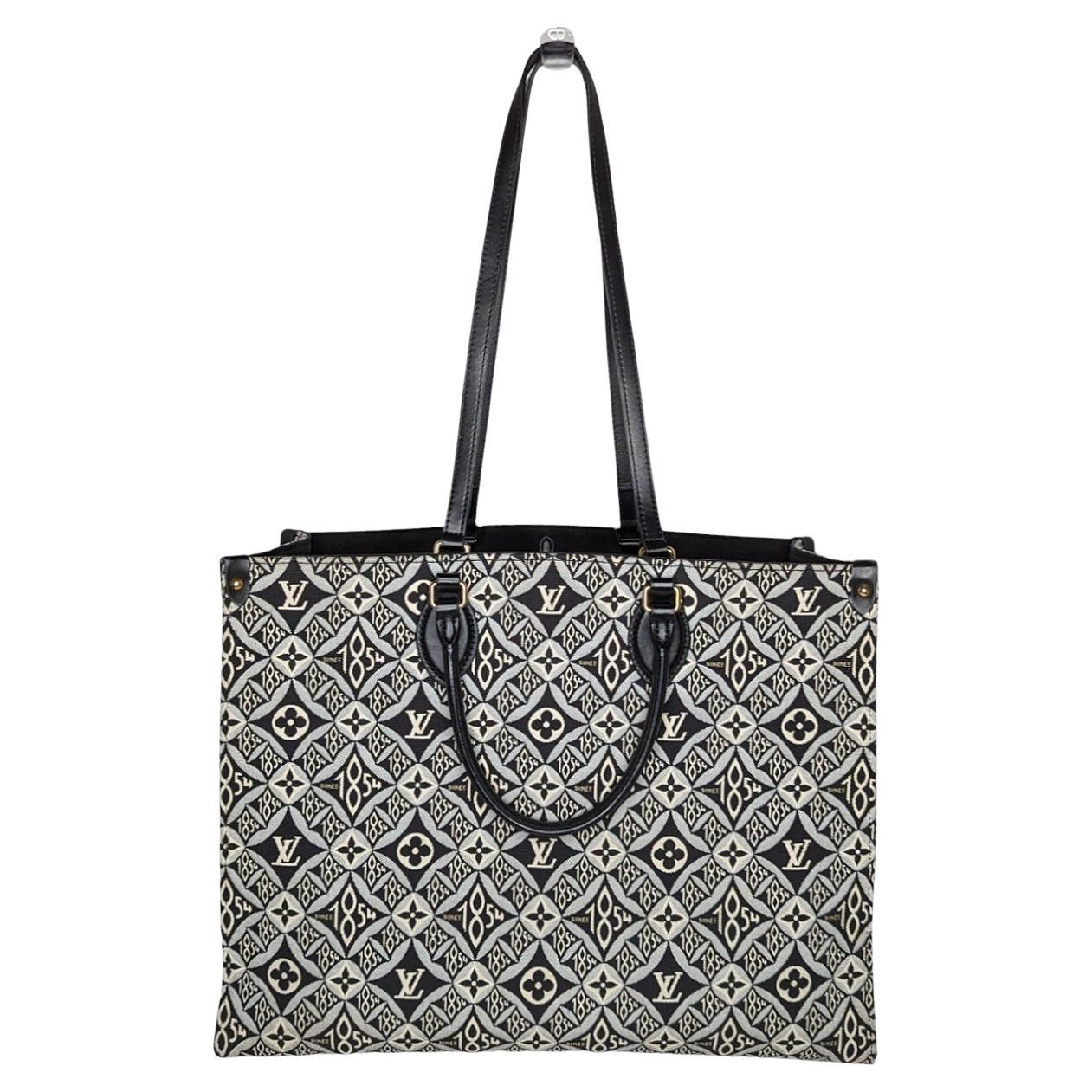 Louis Vuitton Jacquard Since 1854 Onthego GM Grey Tote Bag For Sale