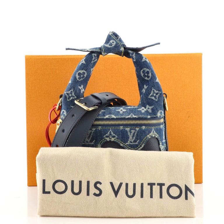Louis Vuitton Japanese Cruiser Handbag Monogram Denim and Taurillon Leather  at 1stDibs